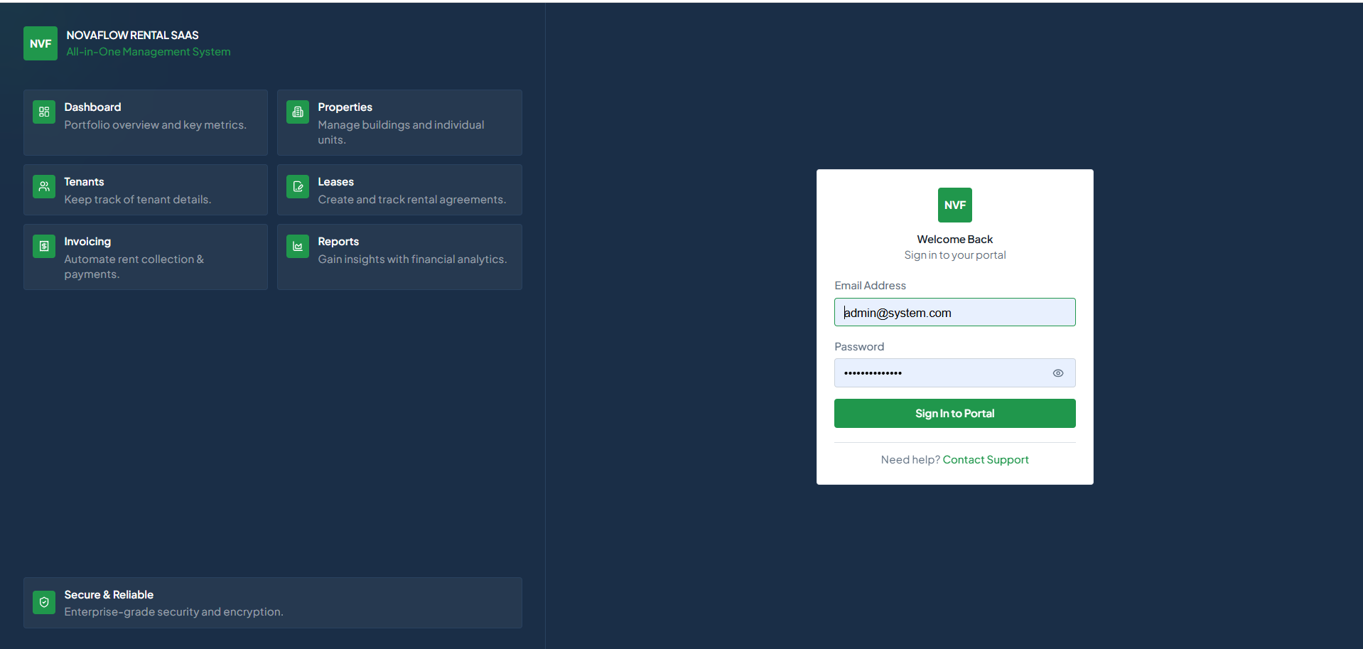 Rental Management System Interface