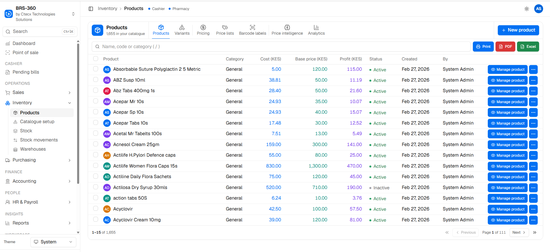 Retail Product & Stock Inventory